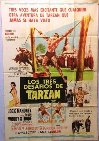 Tarzan's Three Challenges Argentinean Movie Poster 60s