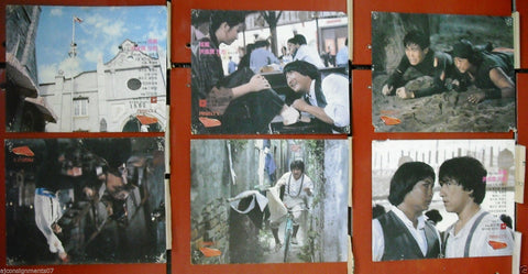 -Set of 8- Project A {'A' gai wak} {Jackie Chan} Rare Kung Fu ORG Lobby Card 80s