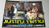 Set of 5x Malizia Erotica {LAURA GEMSER} Italian Movie Photobusta Card 70s