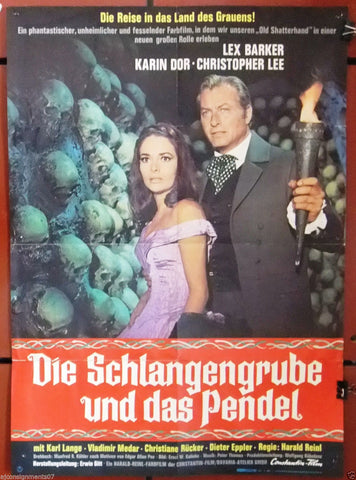 Die Schlangengrube und das Pendel {Lex Barker} Original German Movie Poster 60s