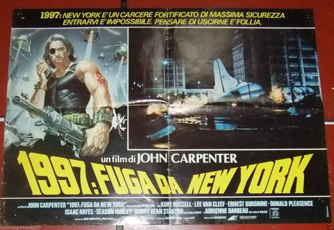 1997 FUGA DA NEW YORK {JOHN CARPENTER} Org. Italian Lobby Card 80s