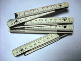 Perkus Antique Folding Wooden Ruler Made Czechoslovakia White One Meter Not Used