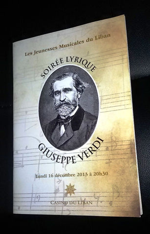 Soirée Lyrique Giuseppe Verdi Lebanese Casino Du Liban Theater Program 2013