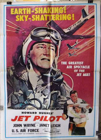 Jet Pilot (JOHN WAYNE) 27x39" Original Lebanese Movie Poster R70s