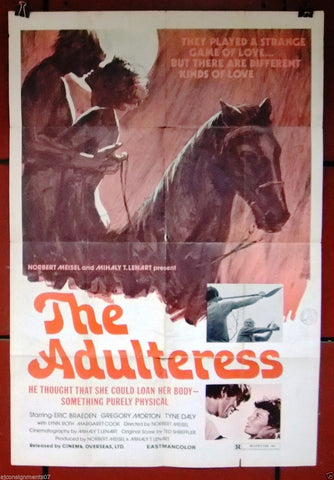 THE ADULTERESS (ERIC BRAEDEN) 41x27" Original Movie Poster 70s