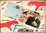 (Set of 3) FANTOMAS 70 (Jean Marais) Italian Film Lobby Card 60s