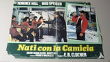 (Set of 6) NATI CON LA CAMICIA (TERENCE HILL) Italian Movie Lobby Card 80s