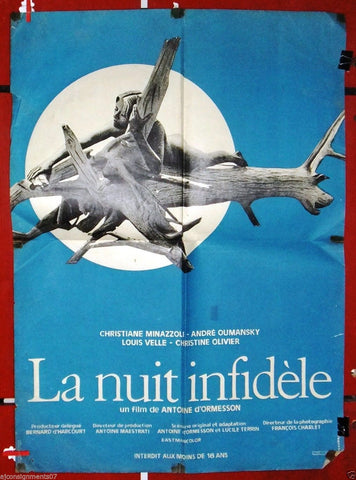 LA NUIT INFIDELE  (Christiane Minazzoli) 80 x60 cm French Movie Poster 60s