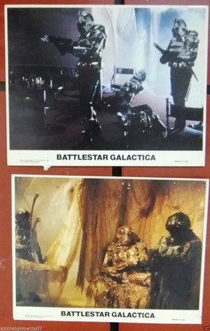 {Set of  2} Battlestar Galactica (Richard Hatch) 8x10" Lobby Cards 70s