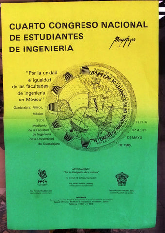 Congreso Nacional de Estudiantes de Ingenieria Spanish Mexico Festival Poster 80s