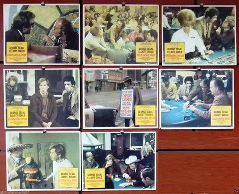 {Set of 8} CALIFORNIA SPLIT {GEORGE SEGAL} 11x14" Original U.S Lobby Cards 70s