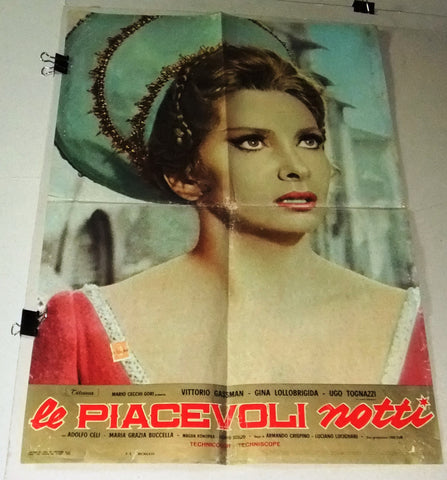 (Set of 4) LE PIACEVOLI NOTTI Italian Film Lobby Card 60s