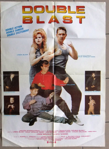 Double Blast: Linda Blair 39x27" Lebanese Original Movie Poster 90s