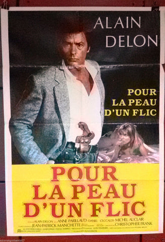POUR LA PEAU D'UN FLIC - Alain Delon Org. 40"x27" Lebanese Movie Poster 80s