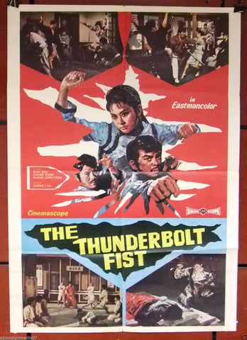 Thunderbolt Fist {James Nam} 38"x25" Kung Fu Original Italian Poster 70s