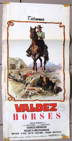 VALDEZ HORSES {Charles Bronson} Italian Film Locandina Poster 70s