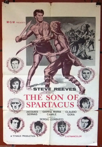 The Son of Spartacus {Steve Reeves} 1sht Int. 41x27" Original Movie Poster 60s