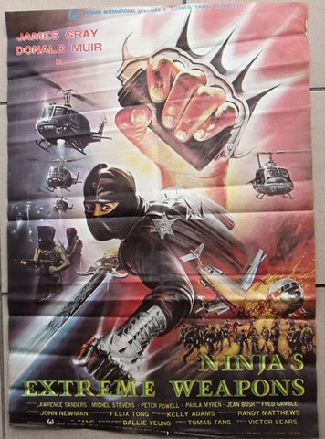Ninjas Extreme Weapons Original Lebanese 20x27" Movie Poster 80s