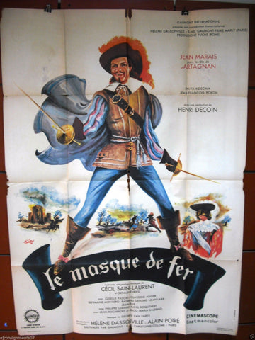 Le Masque de Fer {JEAN MARAIS} 47"x63" French Model A Movie Poster 60s