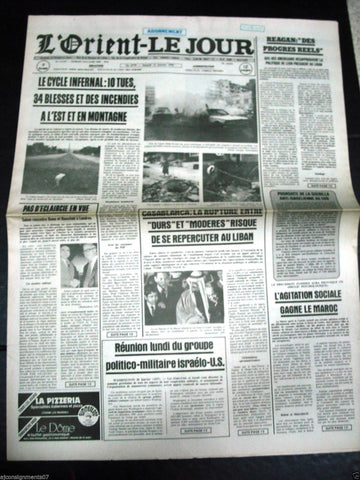 L'Orient-Le Jour {Beirut, Achrafieh} Civil War Lebanese French Newspaper 1984