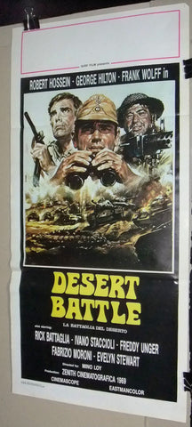 Desert Battle, BATTAGLIA DEL DESERTO, George Hilton Italian Film Poster 60s