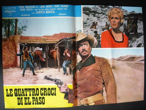 Le Quattro Croci di El Paso Photobusta Vintage Italian Movie Lobby Card 70s