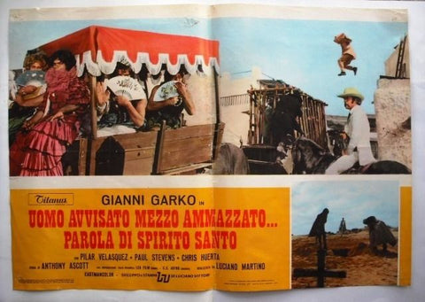 Avvisato Mezzo Ammazzato (Gianni Garko) Western Italian Lobby Card 70s