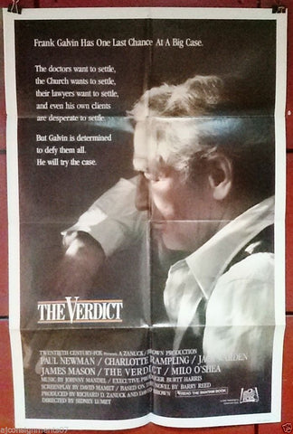 THE VERDICT {Paul Newman} Original 41x27" US Movie Poster 80s