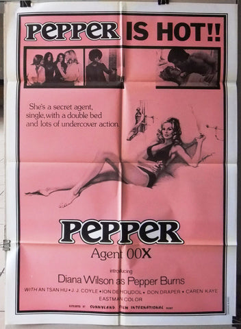 Pepper Agent OOX (Diana Wilson) 27x39" Original Lebanese Movie Poster 70s