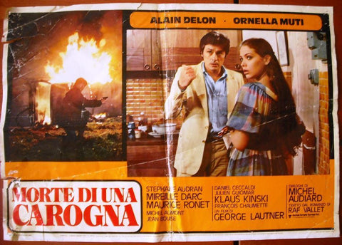 Morte di una Carogna Alain Delon} Vintage Original Italian Movie Lobby Card 1977