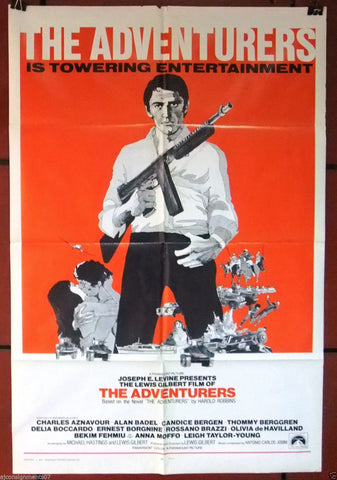 The Adventurers {Charles Aznavour} 41x27" Original Movie Poster 70s