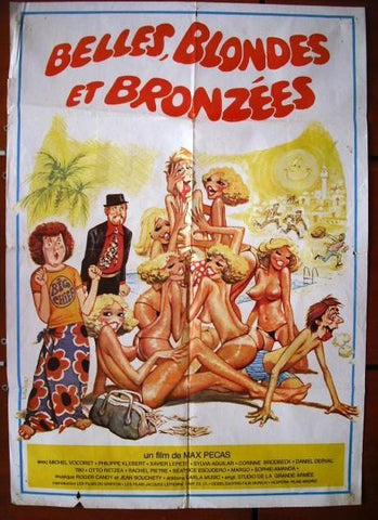 Belles, Blondes et Bronzees {Philippe Klebert} Lebanese Movie Poster 80s