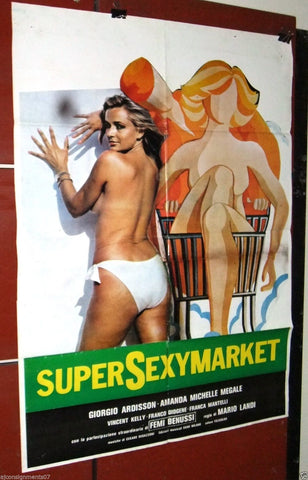 SUPER SEXY MARKET {GIORGIO ARDISSON} Original Lebanese Movie Poster 70s