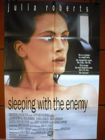 SLEEPING W ENEMY {JULIA ROBERTS} Original DB Int. Movie Poster 90s