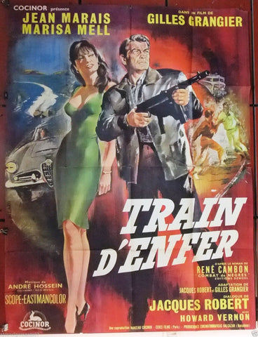 Train d'Enfer {Jean Marais} 47"x63" French Movie Poster 60s