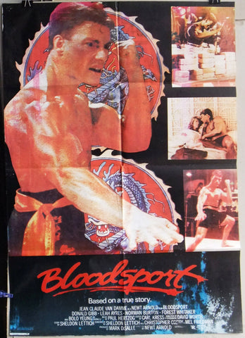 Bloodsport {Jean-Claude Van Damme} Original 39"x27" Lebanese Movie Poster 80s