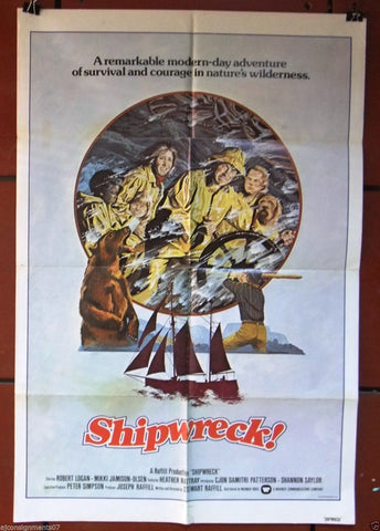 `Shipwreck aka THE SEA GYPSIES {Robert Logan} 27x41 Original Movie Poster 70s