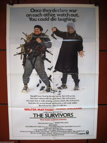 The Survivors { Walter Matthau}  27"x41" Orig. Movie Poster 80s