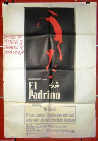 EL PADRINO, The Godfather Argentinean Movie Poster 70s