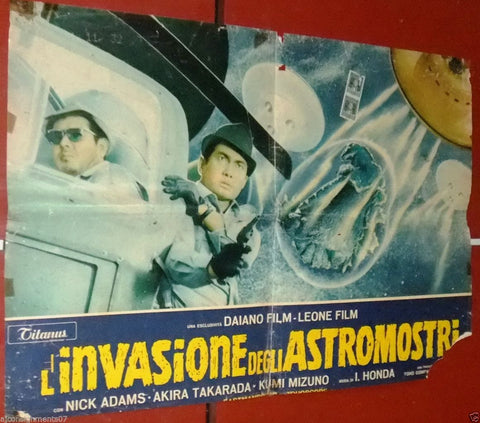 Set of 9) L'INVASIONE DEGLI ASTROMOSTRI {ISHIRO H.} Italian Movie Lobby Card 70s