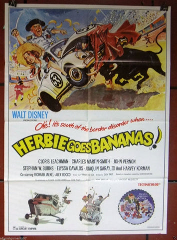 Herbie Goes Bananas Walt Disney 39x27" Original Lebanese Movie Poster 80s