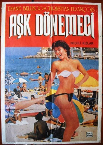 AŞK DÖNEMEC DIANE BELLEGO Turkish Movie Poster 70s