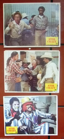 {Set of 3} Stir  Crazy (GENE WILDER) 11X14" Original Movie LOBBY CARD 80s