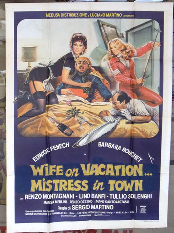 La moglie in vacanza... l'amante in città EDWIGE FENECH Italian Movie Poster 80s