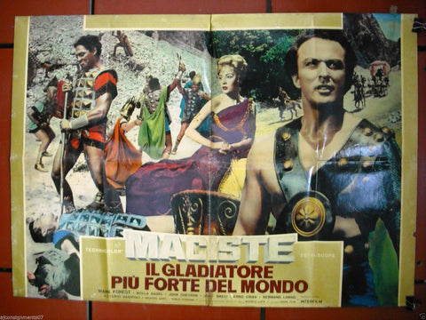 {Set of 2} MACISTE IL GLADIATORE PIU FORTE DEL MONDO MARK F Movie Lobby Card 60s