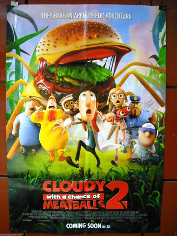 Cloudy with a chance of Meatballs 2 - 40"X27" BS Orig. Movie Poster 2013