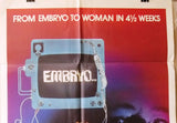 EMBRYO (Rock Hudson) 41"x27" Original Movie US Poster 70s