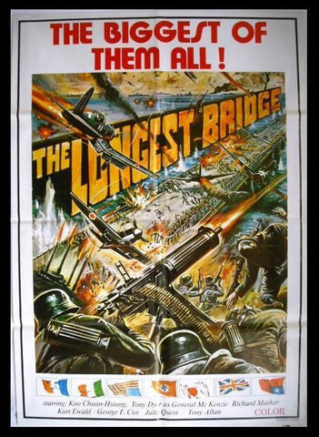 The Longest Bridge "Chun Hsiung Ko"  Orig Lebanese Movie Poster 70s