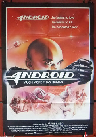 ANDROID {Klaus Kinski} 27"x40" Orig. British Movie Poster 80s
