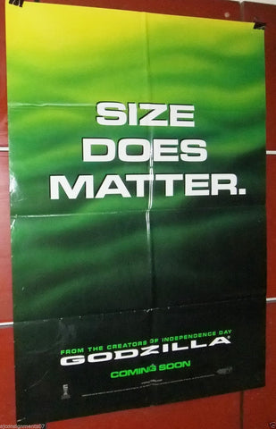 Godzilla, Size Does Matter 40x27" Original DB Int. Advanced Movie Poster 90s